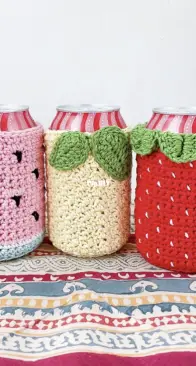 Red Wing Crochet - Elizabeth Zerbe - Fruit Snack Coozie Pack