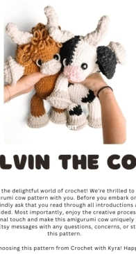 Crochet with Kyra - SKSCrochet - Kyra - Sarah Blankenau - Calvin the Cow
