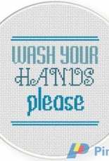 Daily Cross Stitch  - Wash Your Hands