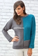 Red Heart LM5822 Contrast Pullover by Stacey Gerbman-Free