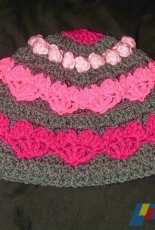 Spider Mambo Designs - Hearts, Bobbles and Stripes Beanie