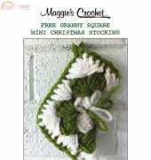 Maggies Crochet - Maggie Weldon - Granny Square Mini Christmas Stocking - Free