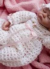 Cheryls Crochet- D06 - Sweetheart romper layette for 10 inches Emmy doll