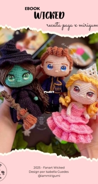 Mirigumi -  Isabella Guedes - EBook Wicked - Glinda, Elphaba, Fiyero - Português