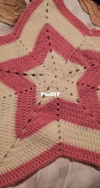 crochet pink and white star