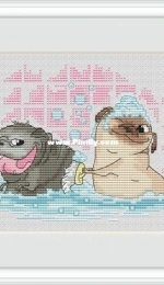 Pugs Series - Pugs in Bath by Katerina Besperstova XSD