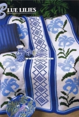 Annies Attic Crochet Quilt Club - Ruby Gates - Blue Lillies