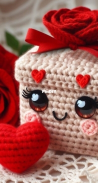 Crochet Ease - Nizar Raissouni - Sweetheart Gift box - Boîte à cadeaux pour amoureux - English and French - AIPattern