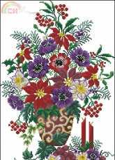 Poinsettia Perfection by Sheila Hudson  from Cross Stitch Collection 110