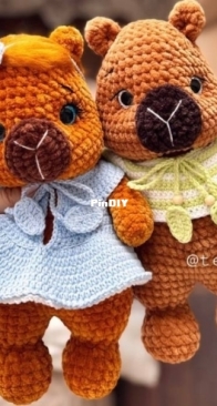 Teddy_knitted - Daria Kiseleva - Дарья Киселева - Capybaras - Капибарчики - Russian
