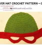 TMNT - Turtle Power Hat with eye holes and tie back Child size by With Love From Lucille