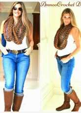 Annoo Crochet Designs - Super Easy Infinity Scarf Free Tutorial