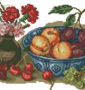 Still Life Fruit and Carnations