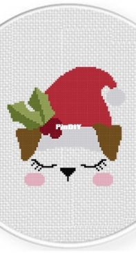 Daily Cross Stitch - Christmas Puppy Face