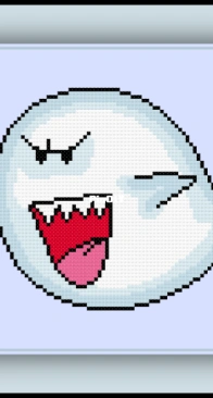 Cross Stitch Quest - Super Mario - Boo - free