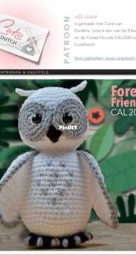 Cute Dutch - Kimberley Zwaans - Forest Friends - Uil Uma - Owl Uma - CAL 2020 - Dutch - Free