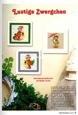 Coricamo 10018, 10024 and 10023 Funny Dwarfs - Gnomes  From Dein Kreuzstich Magazin 6 November, December 2016