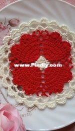 Crochet by AnNitka - Anna Tykholaz - Four hearts doily - Free