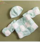 Lion Brand Yarn Nº 10392AD – Brand New Baby Sweater and Hat – Free