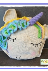 Ms Tschi-Tschi - A. Chitschi  - Round Unicorn Crochet Cushion - German - Free