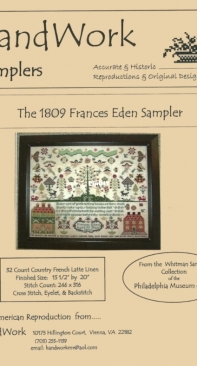 Handwork Samplers - The 1809 Frances Eden Sampler