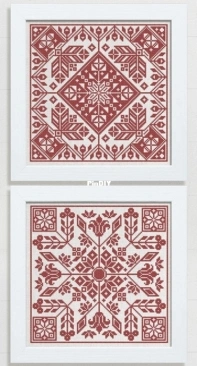 Modern Folk Embroidery - MFA020 - Telemark Fancy 1+2 - A Biscornu Pattern