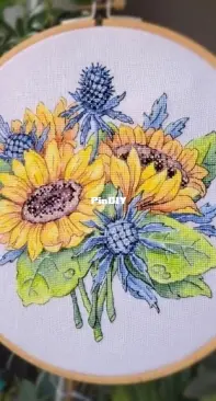 Sunflowers And Eryngium by Natalia Cherepanova