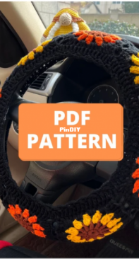 Grace - Grace Crochet Studio - Steering Wheel Cover Sunflower - English