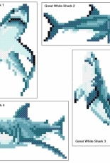 Great White Sharks by Lisa Overduin from Jill Oxtons Cross Stitch & Beading 62 PCS + XSD