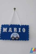 Dark blue felt banner