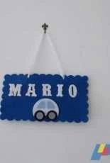 Dark blue felt banner