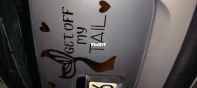 inscription on the car