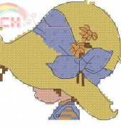 DMC_BL992C-61 _ Sarah Kay_ Straw hat with Yellow Flowers