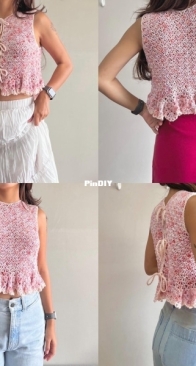 Magnolia Crochet Top - Sunshines and Crafts / Sunburst.st - Salve Alessandria Alcantara - English