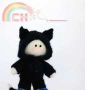 Deniza Small Boy Doll In The Black Cat Wear