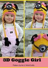 AsUWishCrafts - Yvette Manley - 3D Minion Ear Flap Hat