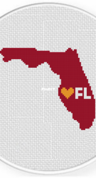 Daily Cross Stitch - Heart Florida