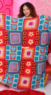Yarnspirations - RHC0502-39048M - Positively Zany Blanket - Free