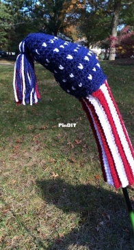 Kristina K. Miller - Patriotic Crocheted Golf Headcover for Fairway woods  - Free