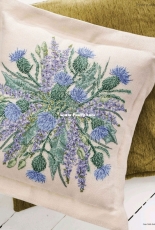 Highland Bouquet - Thistle Cushion by Angela Poole from Cross Stitch Gold 162 XSD