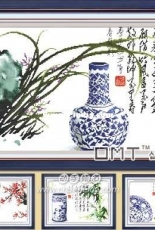 OMT Cross Stitch 8294 - Poetry Hong Ya Yun - Blue Poem