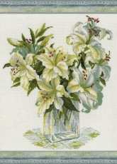 Riolis - 1169 - White Lilies - DMC Numbers.