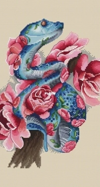 Paradise Stitch - Blue Keffiyeh by Olga Lankevich