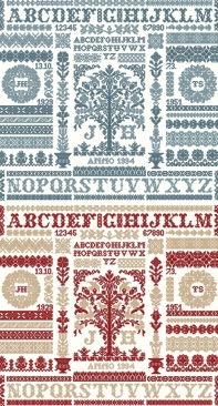 Lanarte 34291 - ABC Sampler Houtman Blue AND Red Versions PCS