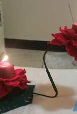 Flawless Crochet Flowers  - Leticia Lebron  -  Festive Water Lily Tea Light Candle Stand