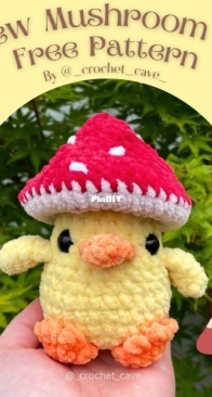 Crochet Cave - Grace Yaw - No-Sew Mushroom Duck - Free