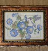 Dimensions 65059 Hummingbird & morning glories