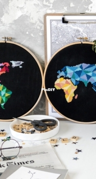 Geometric World Map by VelvetPonyDesign