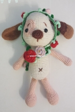 Amigurumi Dog with Rose