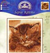 DMC BK451 Sepia Kittens - Sleepy
